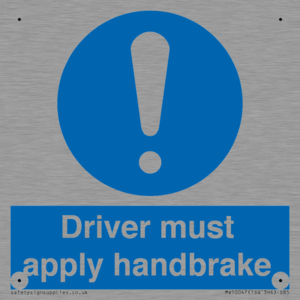 Driver must apply handbrake